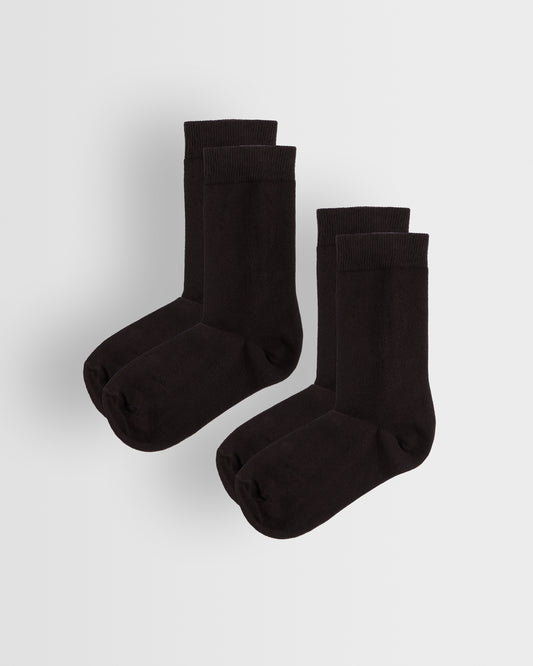 Brown Ankle Socks Twin Pack