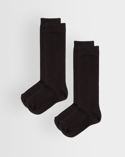 Brown Knee High Socks Twin Pack