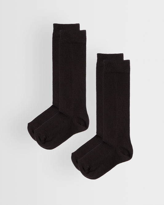 Brown Knee High Socks Twin Pack