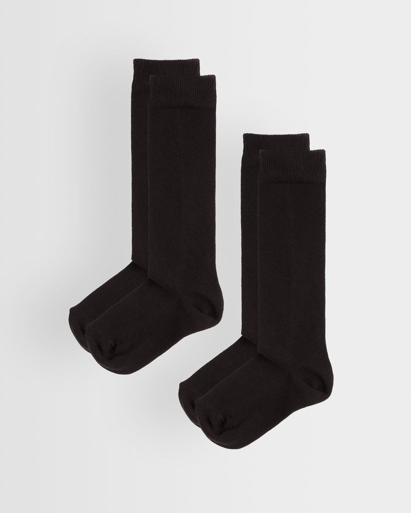 Brown Knee High Socks Twin Pack