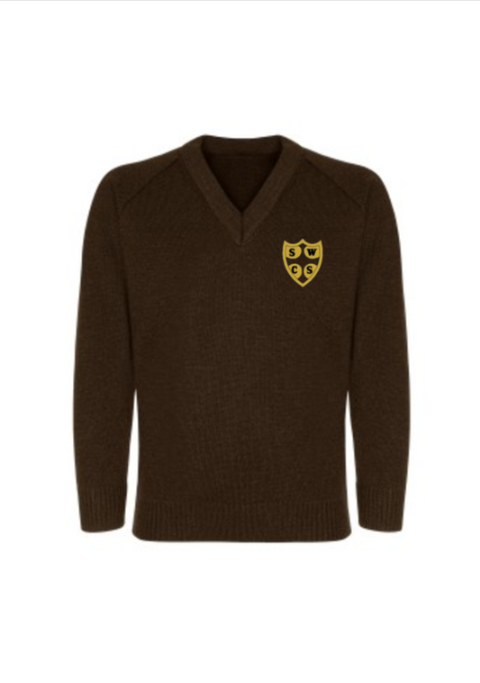 Boys Brown V-Neck Jumper
