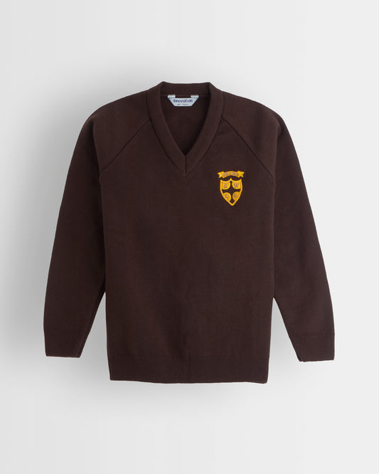 Boys Brown V-Neck Jumper