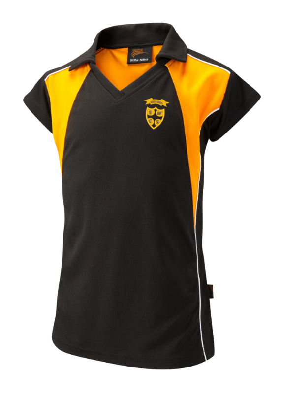 Girls Black/Amber Polo Shirt