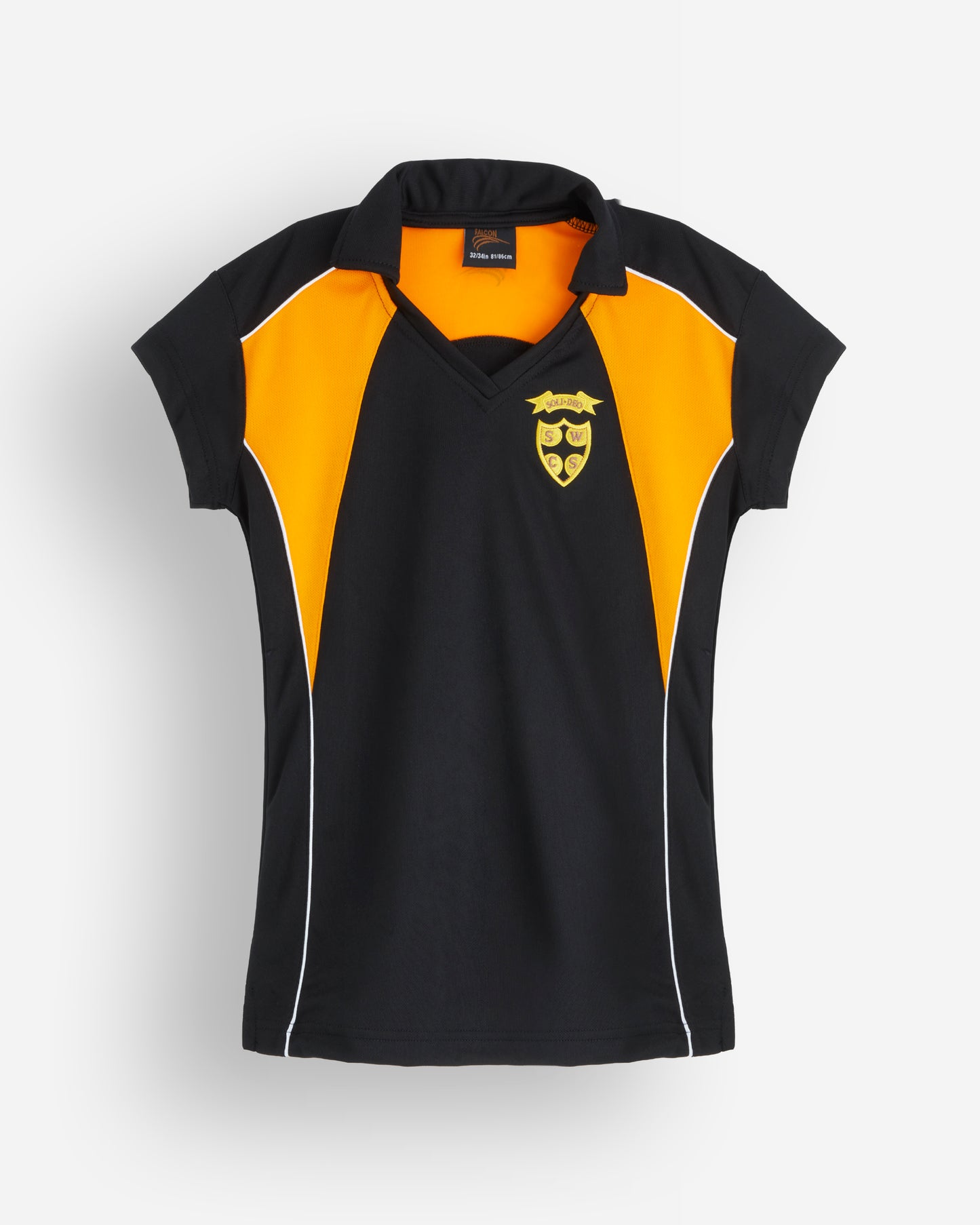 Girls Black/Amber Polo Shirt