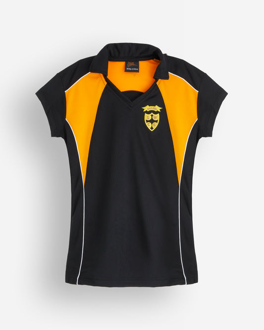 Girls Black/Amber Polo Shirt