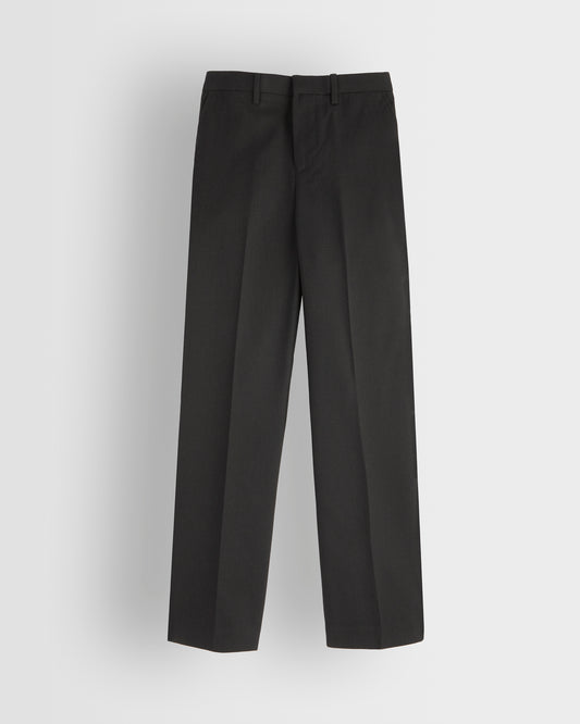 Charcoal trousers on a white background