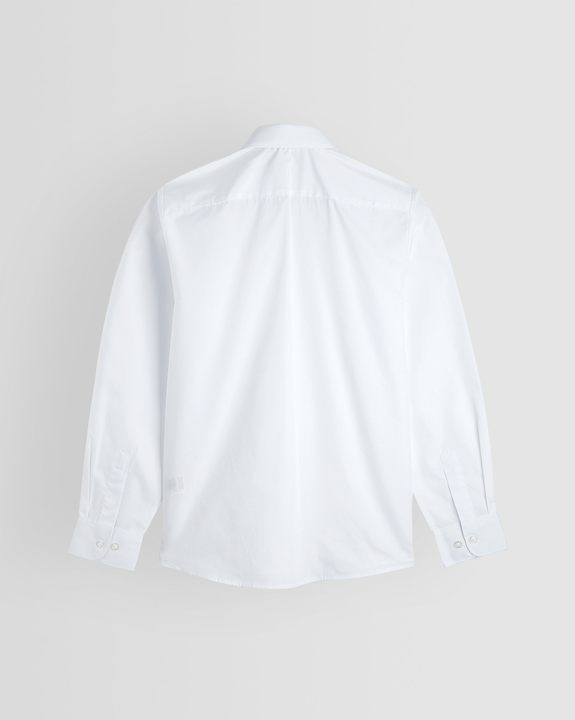 Back of white blouse on grey background