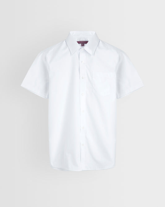 Boys Fit Plain White Short Sleeve Shirt - Years 3 to 11