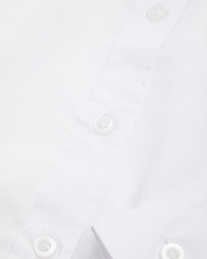 Boys Fit White Long Sleeve Shirt- Reception to Year 11