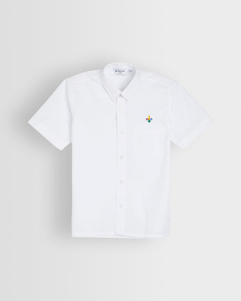 Boys Fit White Short Sleeve Shirt- Years 3 to 11