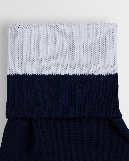 Boys Navy/White Hooped Rugby Socks