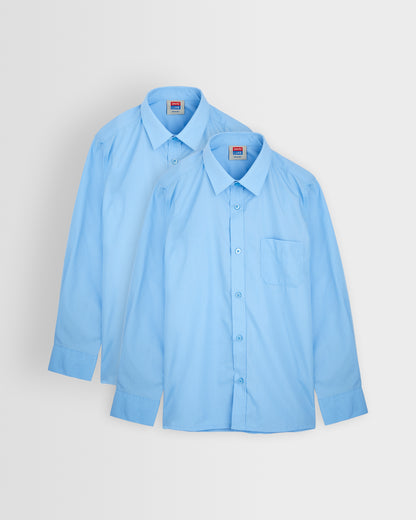 Boys Blue Long Sleeve Shirt- Twin Pack