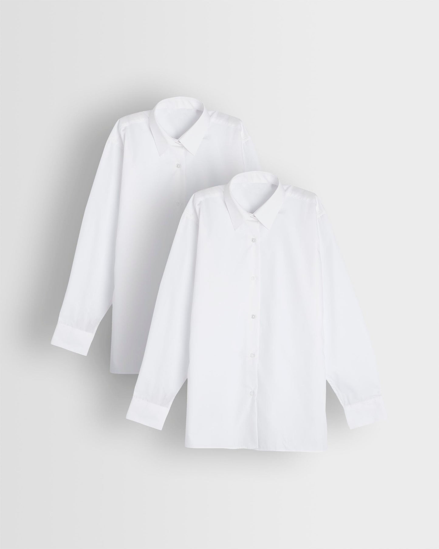 Girls White Long Sleeved Blouse- Pack of 2