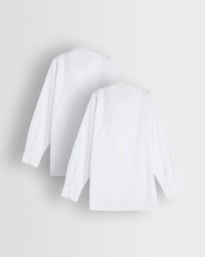 Girls White Long Sleeved Blouse- Pack of 2
