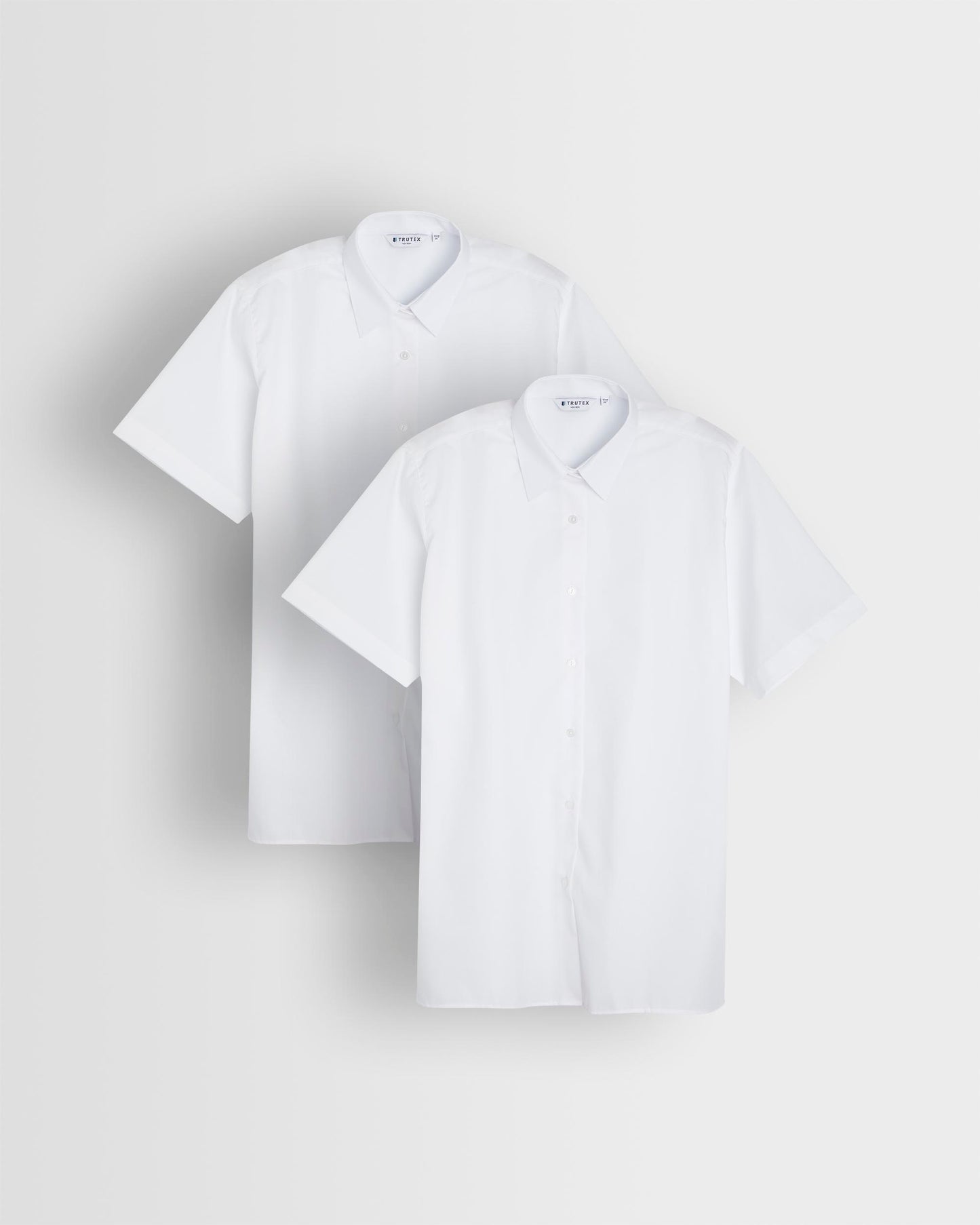 Girls White Short Sleeved Blouse- Pack of 2