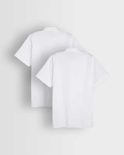 Girls White Short Sleeved Blouse- Pack of 2