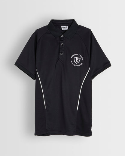 Unisex Black PE Polo Shirt