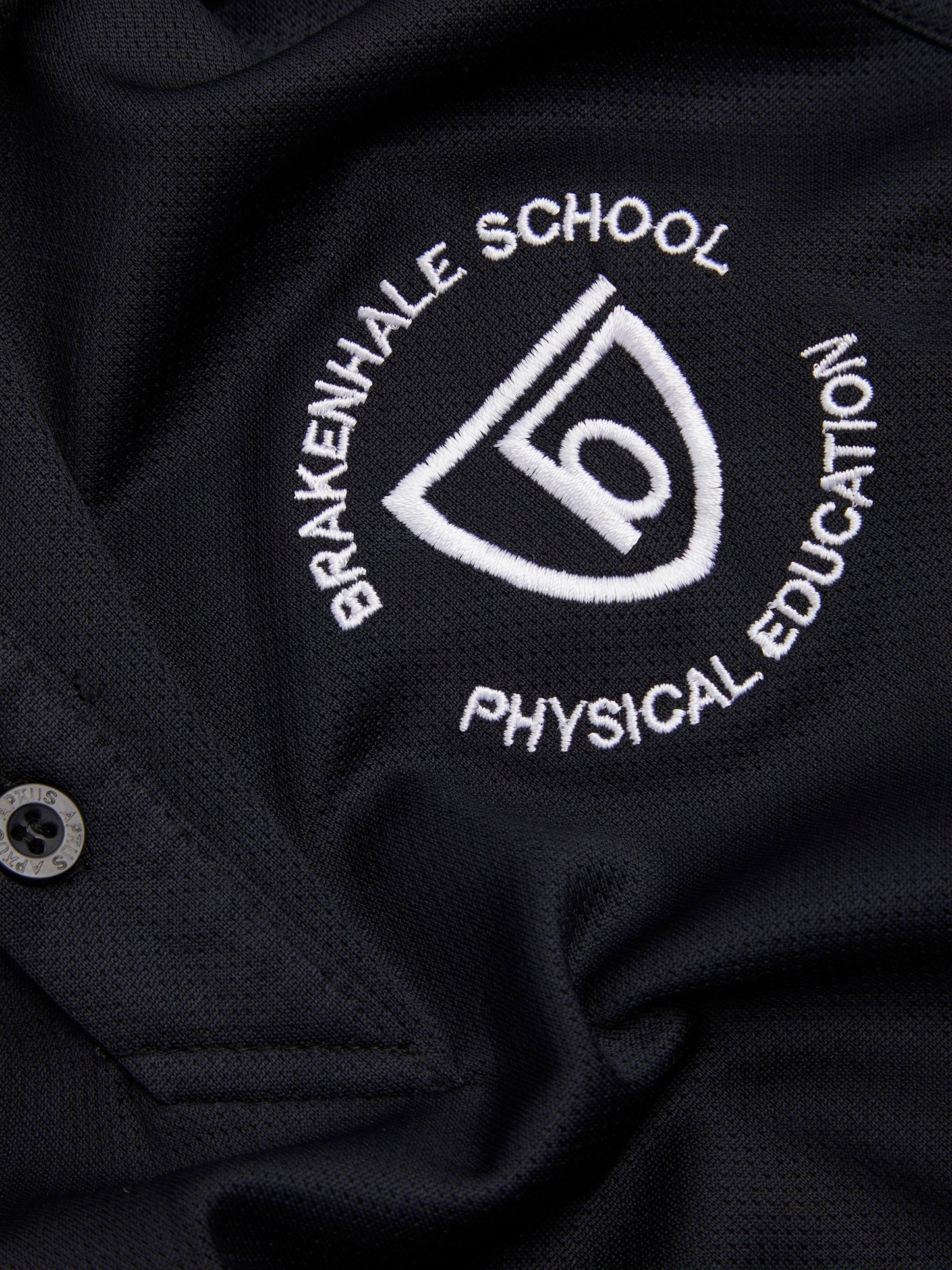 Unisex Black PE Polo Shirt