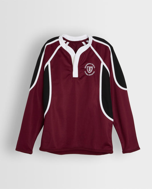 Boys Maroon/Black Rugby Shirt