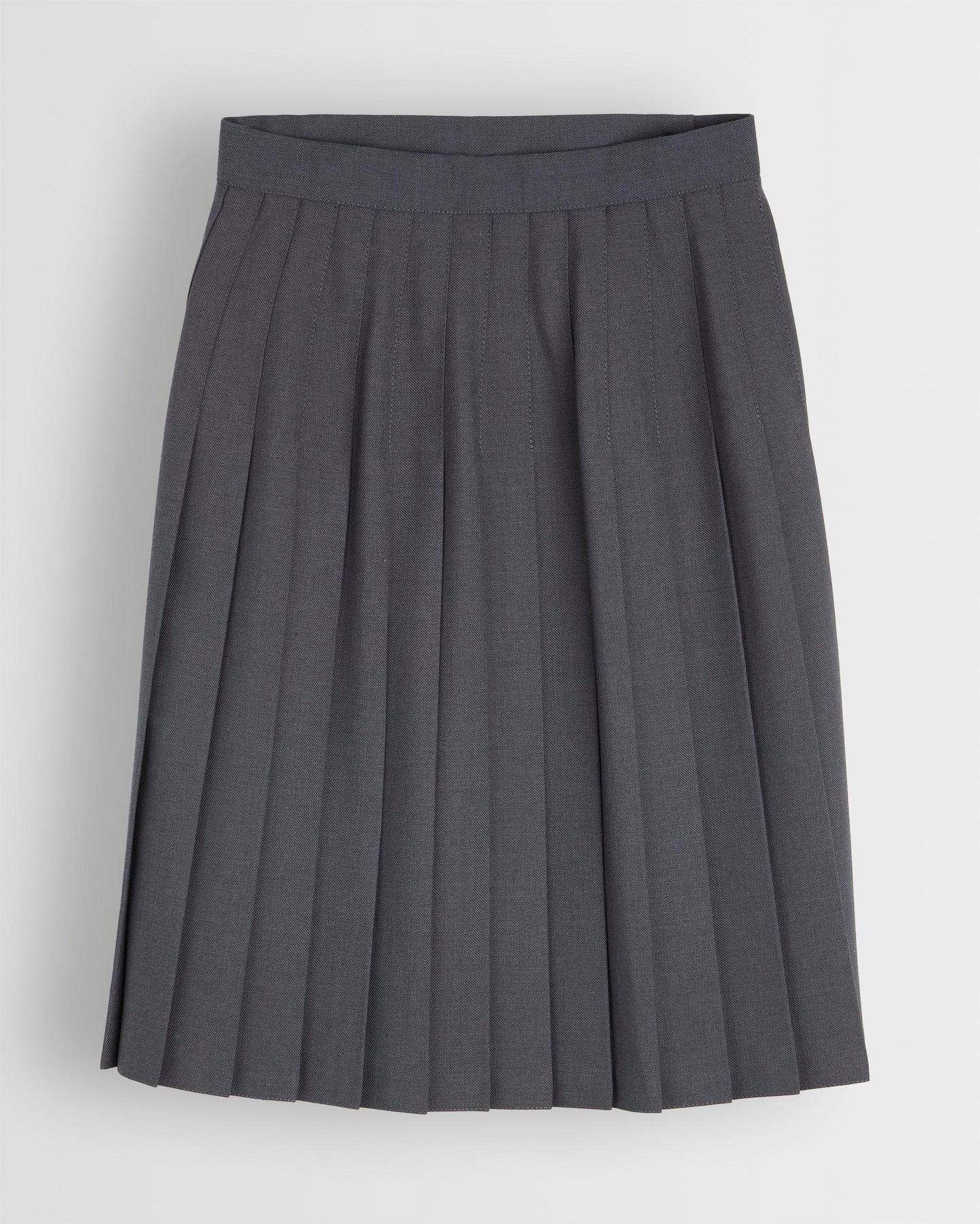 Back shot of girl gry kilt with pleating