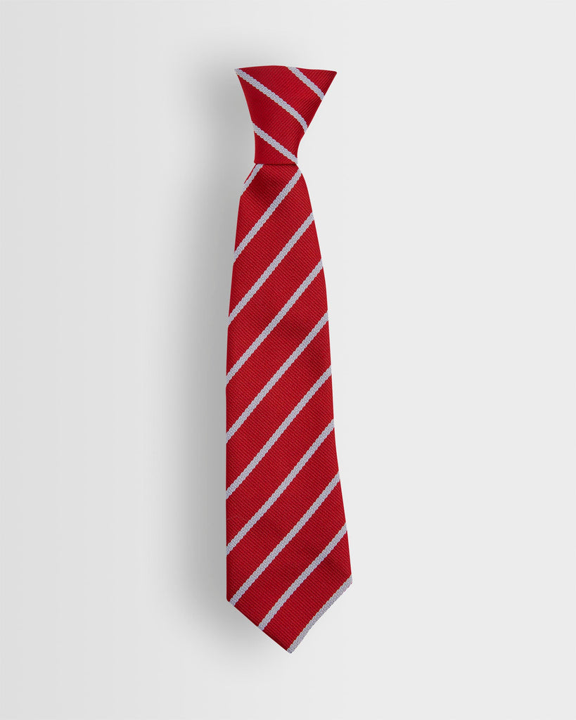 Boys Red/Grey Elastic Tie (Optional)