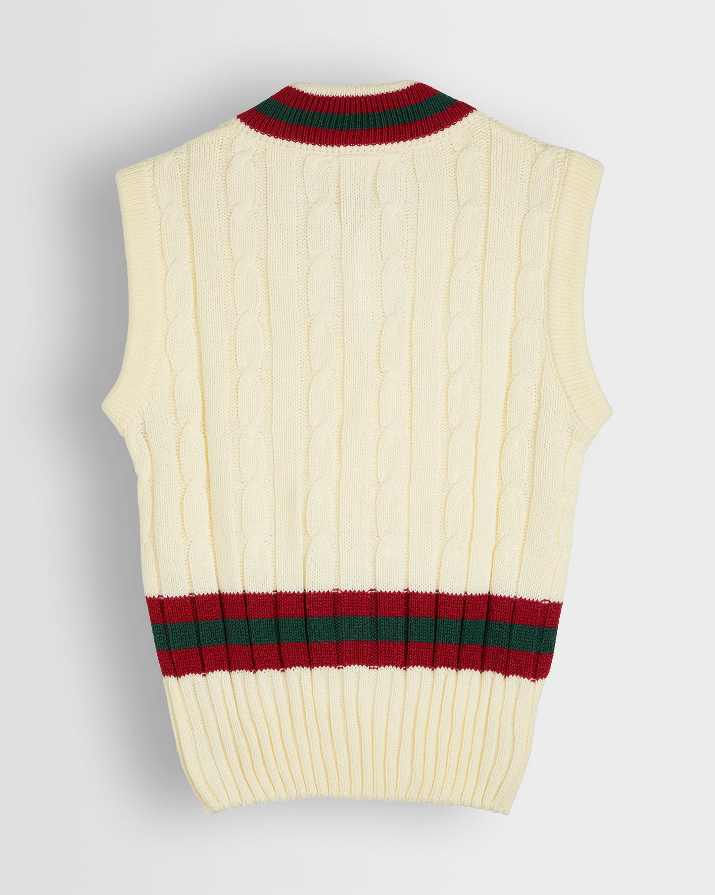 White Sleeveless Cricket Jumper