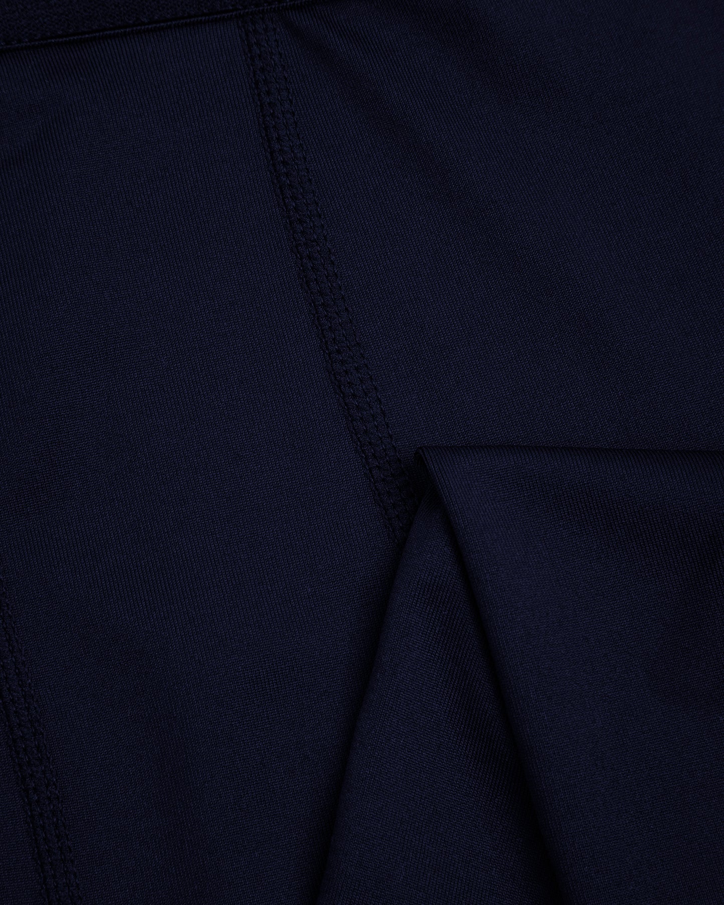 Close up of navy blue unisex base leggings fabric