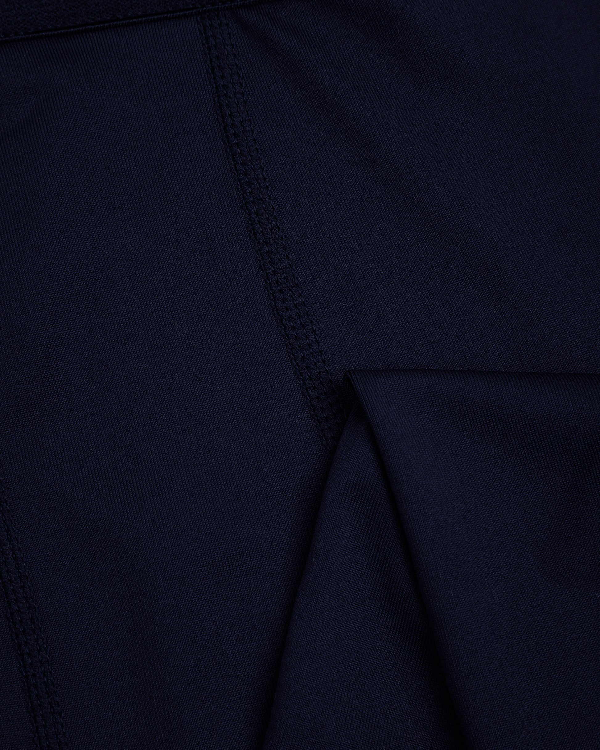 Close up of navy blue unisex base leggings fabric