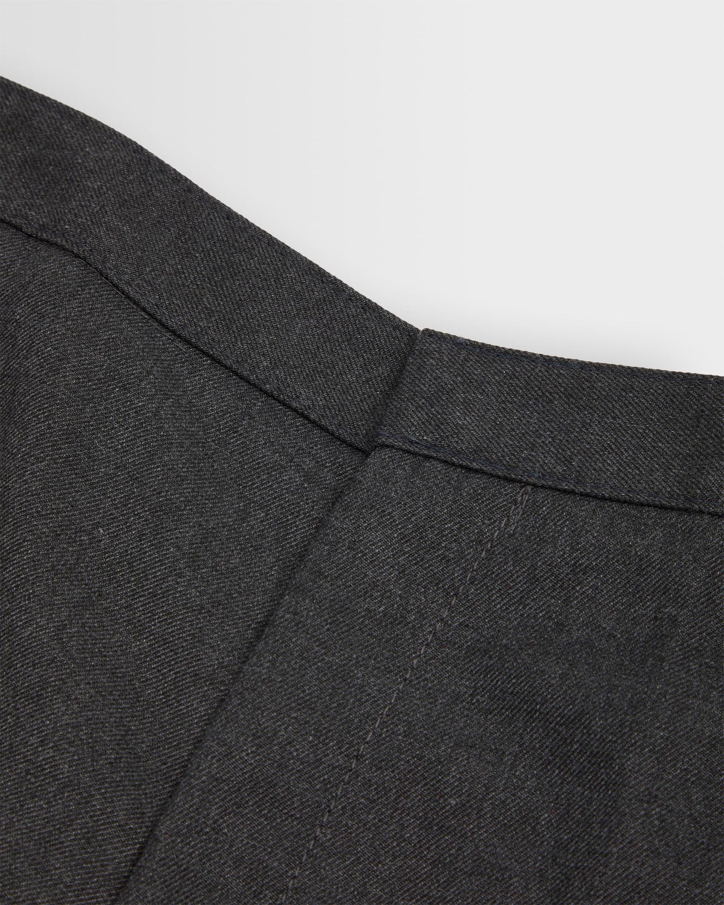 Close up of the waist of Bermuda Style Grey Shorts