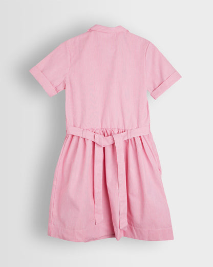 Girls Pink-White Summer Dress
