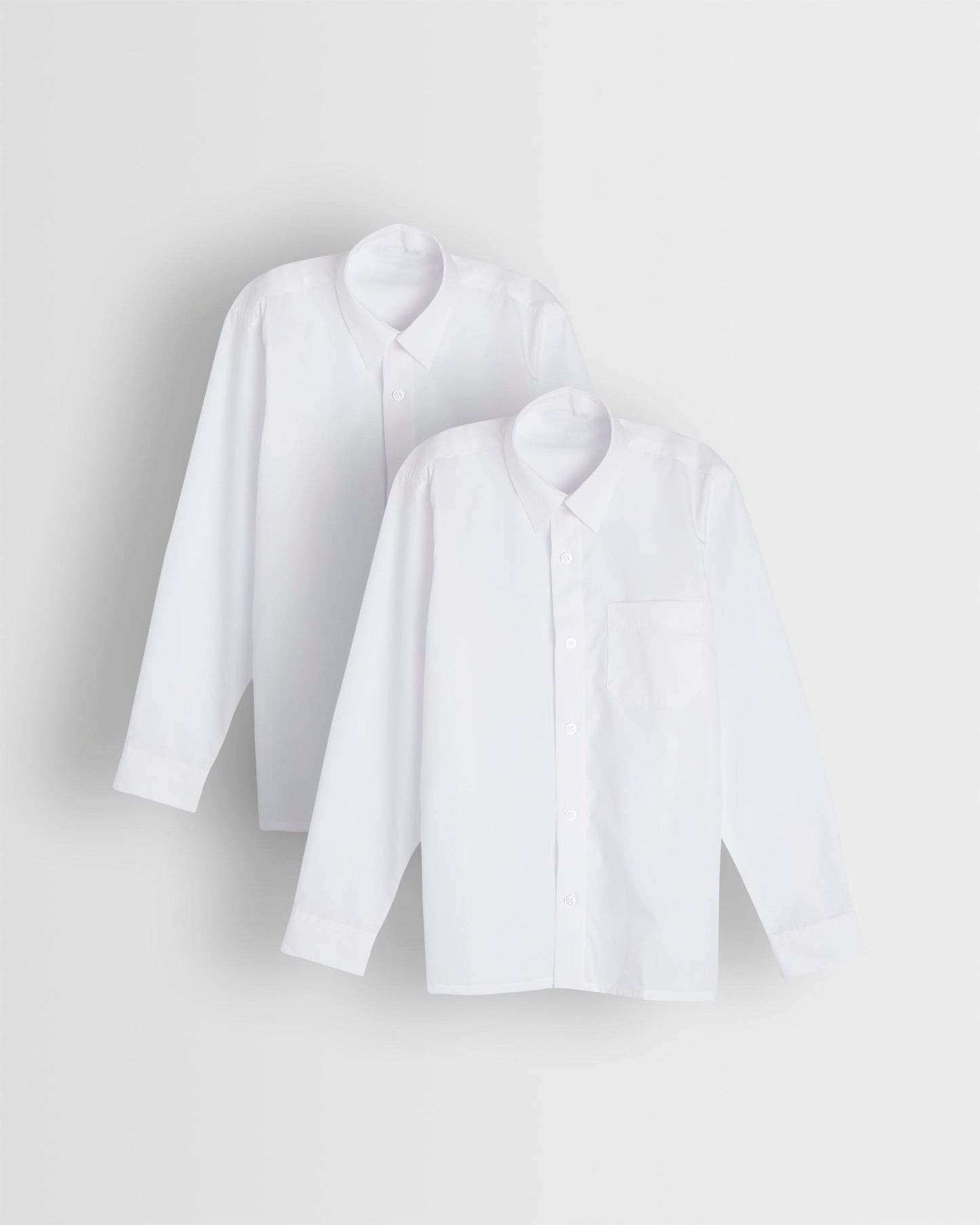 Boys White Long Sleeved Shirt- Pack of 2