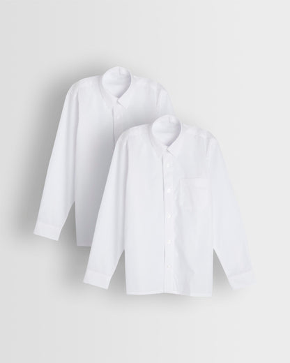 Boys White Long Sleeved Shirt- Pack of 2