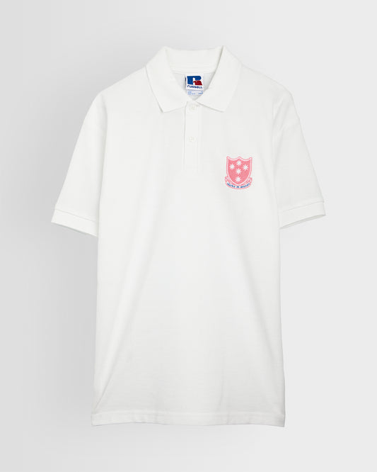 Unisex White PE-Tennis Shirt with Logo