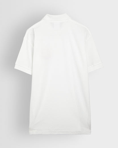 Unisex White PE-Tennis Shirt with Logo