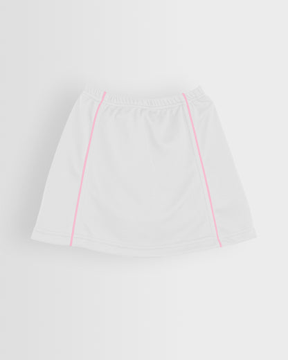 Girls White-Pink PE-Tennis Skort
