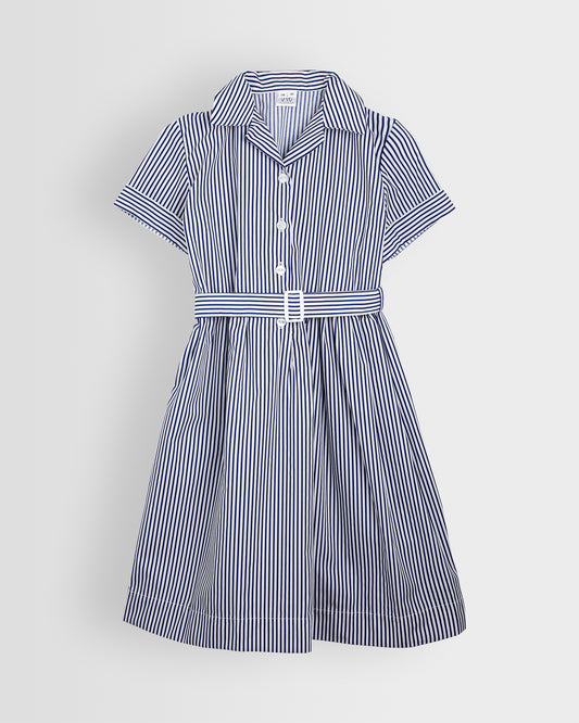Girls Navy-White Summer Dress