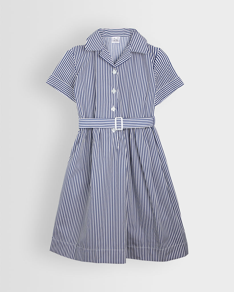 Girls Navy/White Summer Dress