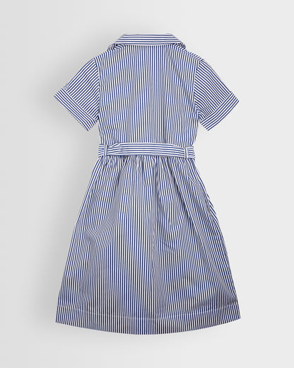 Girls Navy-White Summer Dress