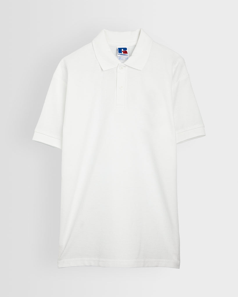 Unisex White Short Sleeve Polo