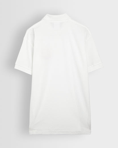 Unisex White Short Sleeve Polo