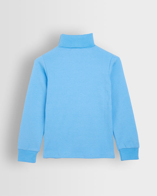 Girls Sky Blue Polo Neck