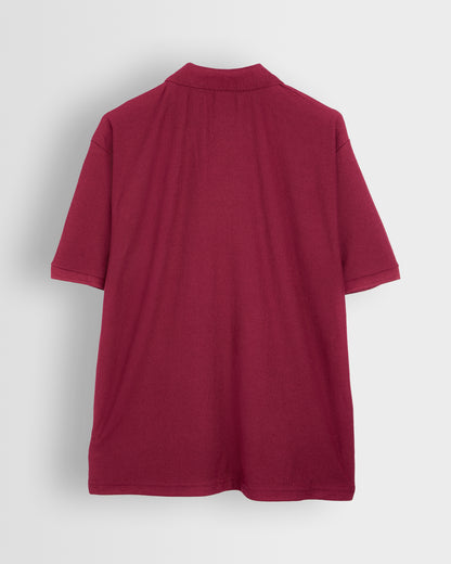 Unisex Maroon Summer Polo Shirt