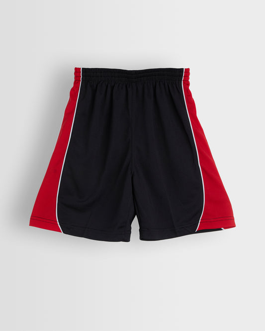 Unisex Black-Red Sports Shorts