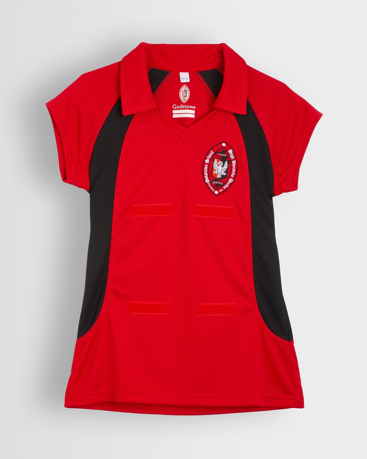 Girls Red-Black PE Top with Velcro