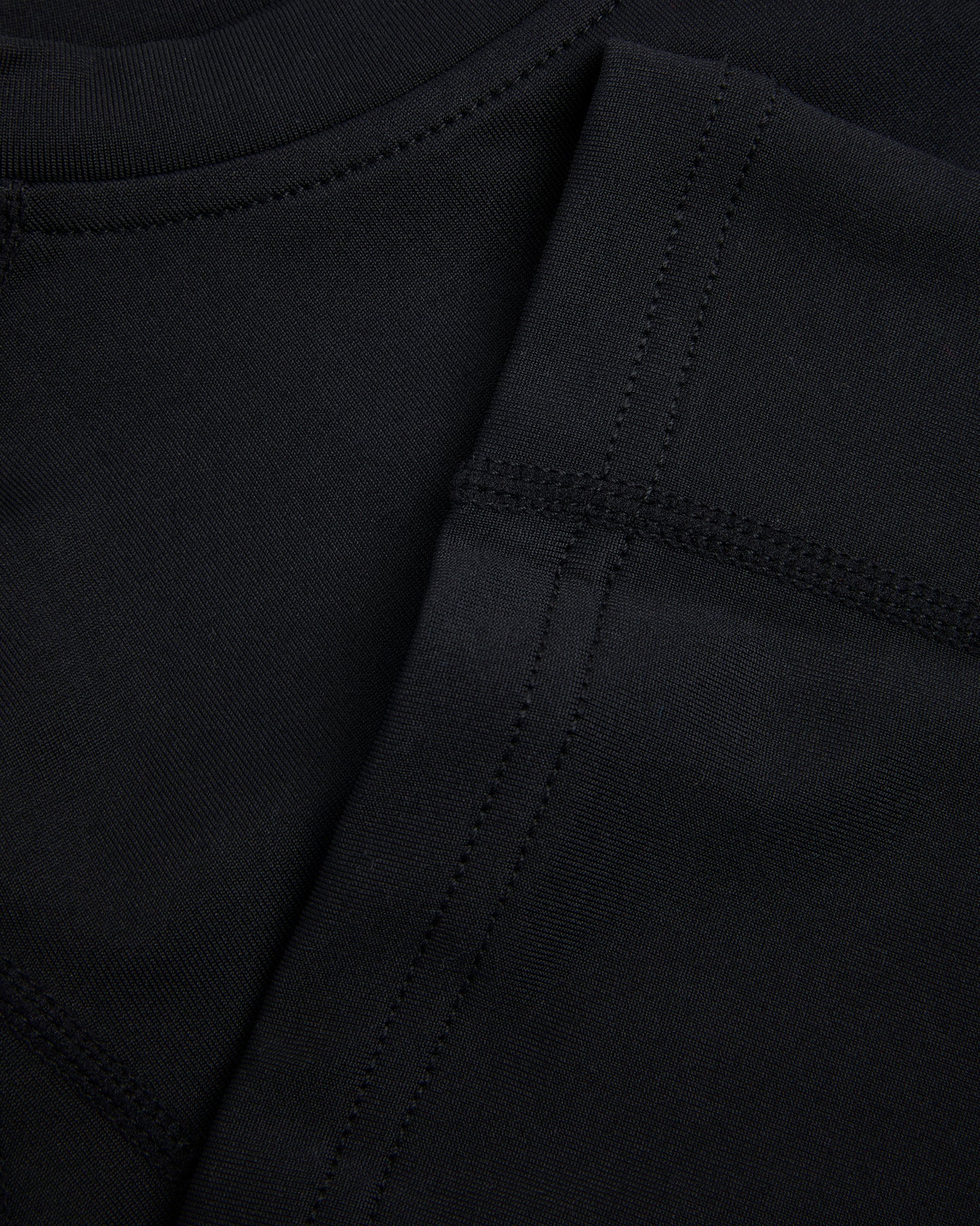 Close up of baselayer neckline and sleeve cuff
