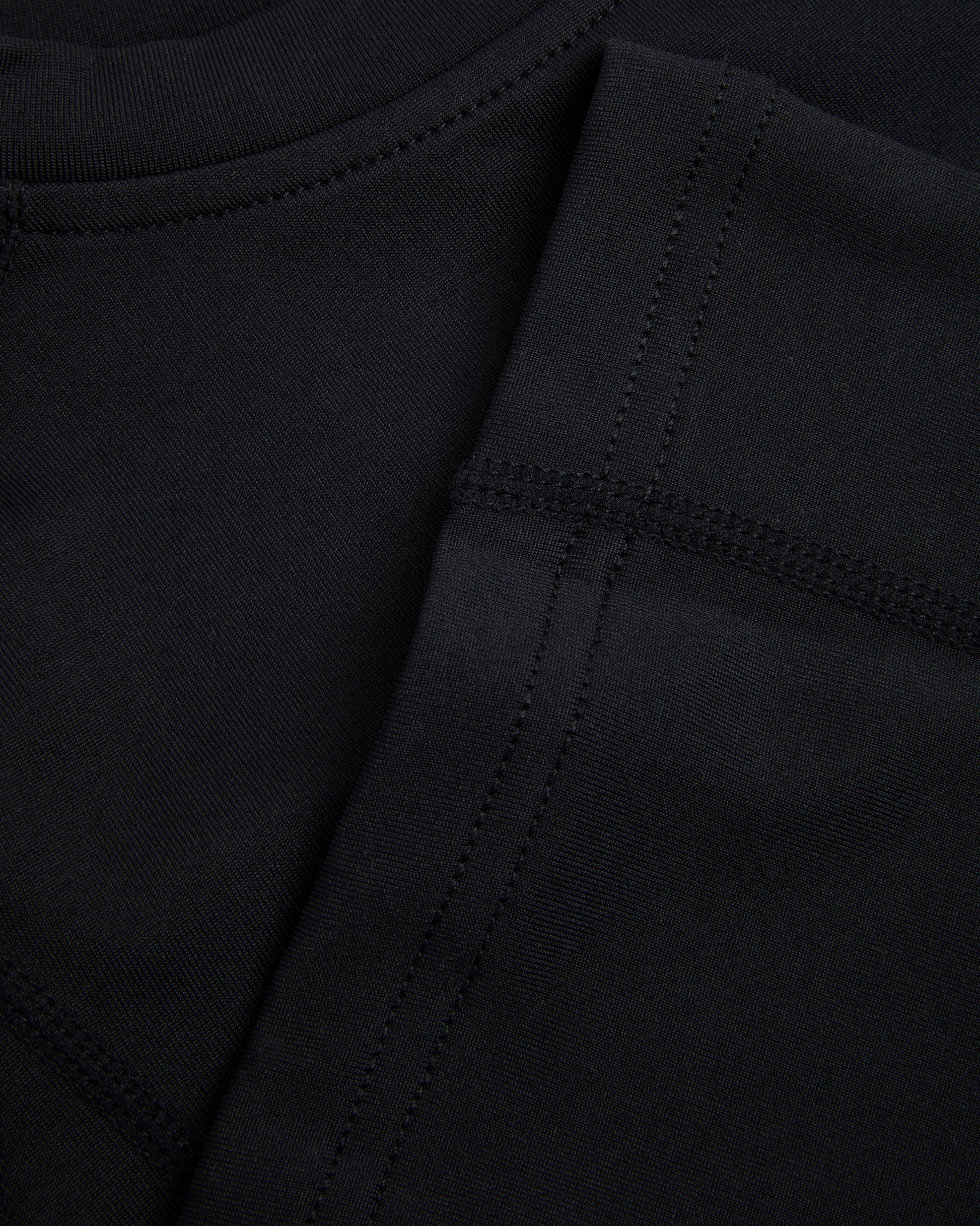 Close up of baselayer neckline and sleeve cuff