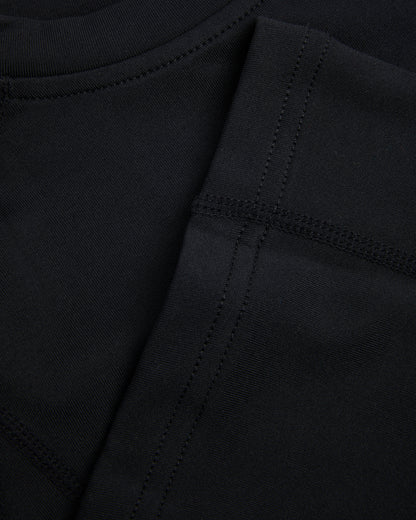 Close up of baselayer neckline and sleeve cuff