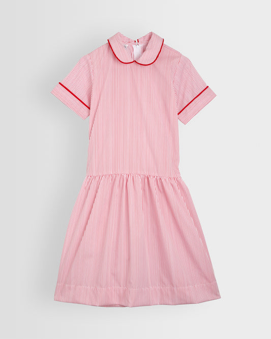 Girls Red-White Summer Dress