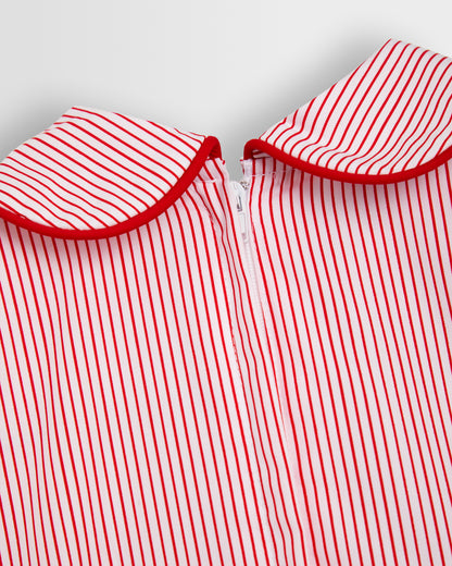 Girls Red-White Summer Dress