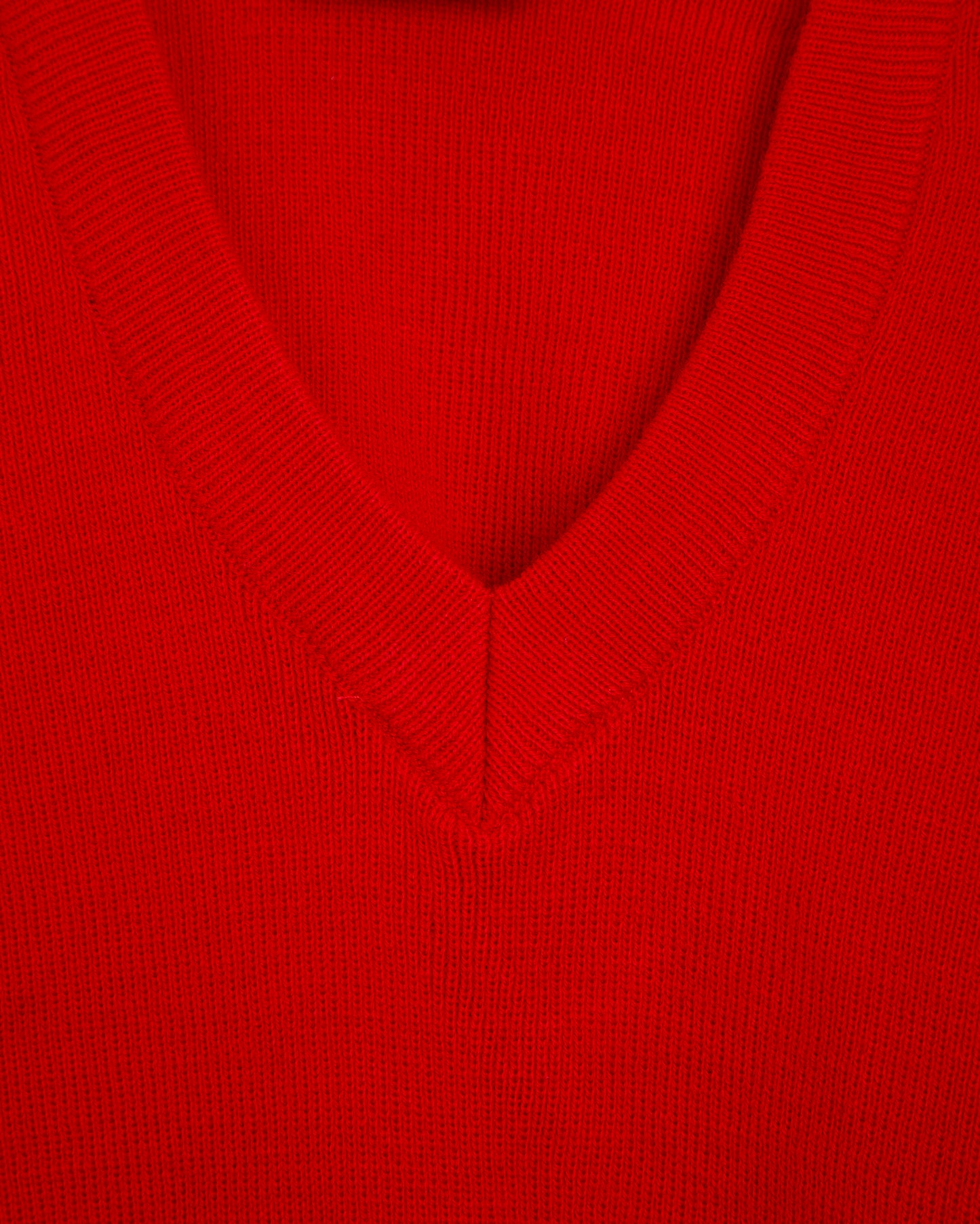 Unisex Red V Neck Pullover